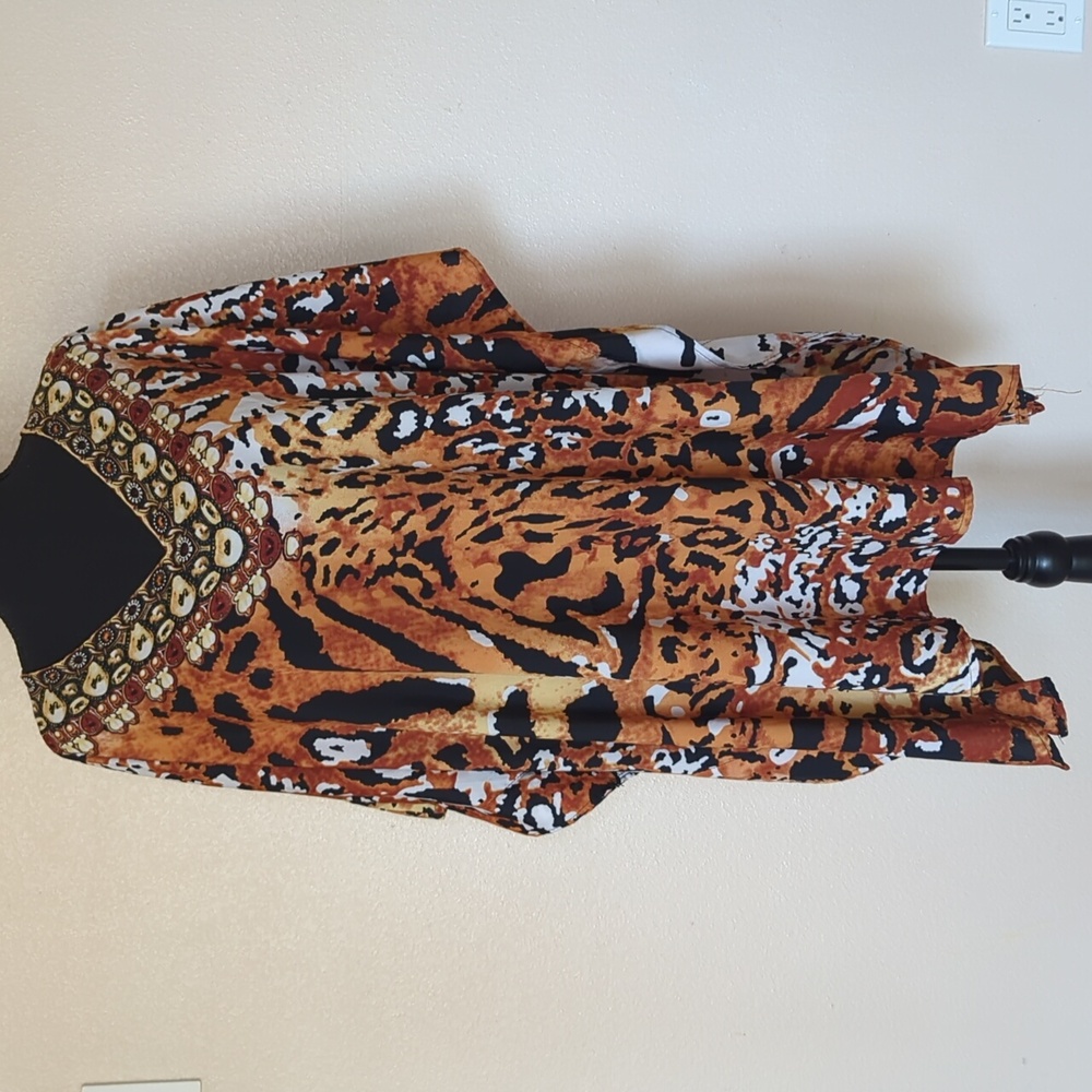 Live To Be Free - Leopard Print Kaftan Cover-Up One size - Picture 2 of 6